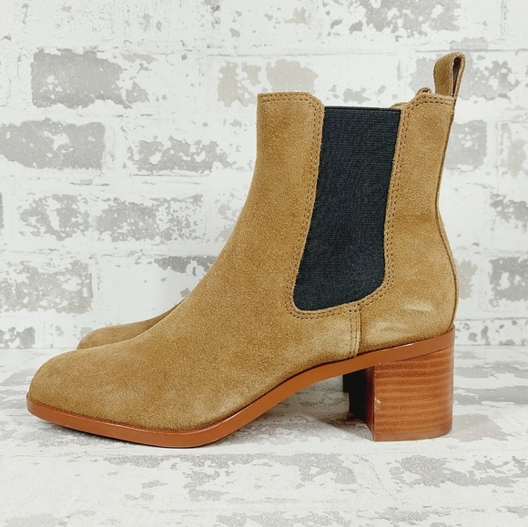 New Steve Madden Rockwell Cognac Suede Chelsea Boots E502 - Picture 1 of 12